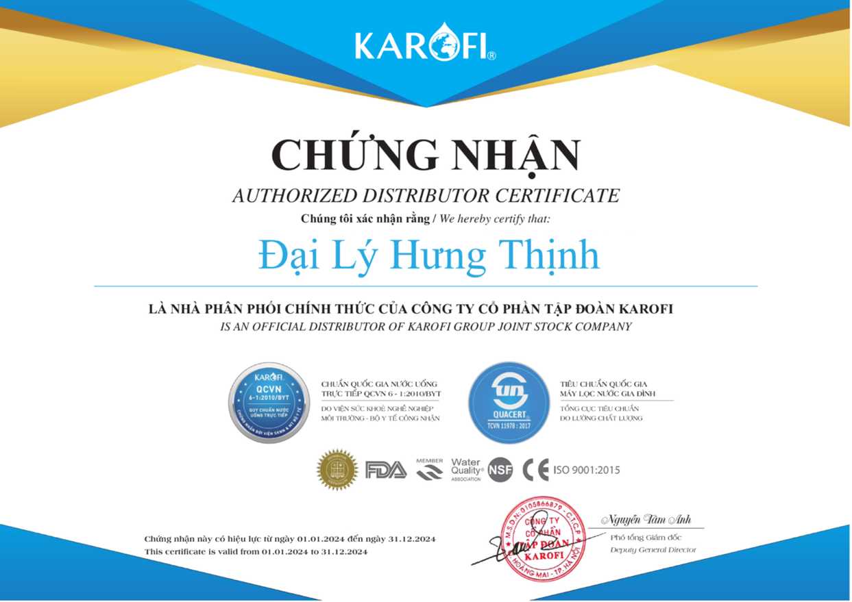 giấy chứng nhận địa lý chính hãng karofi